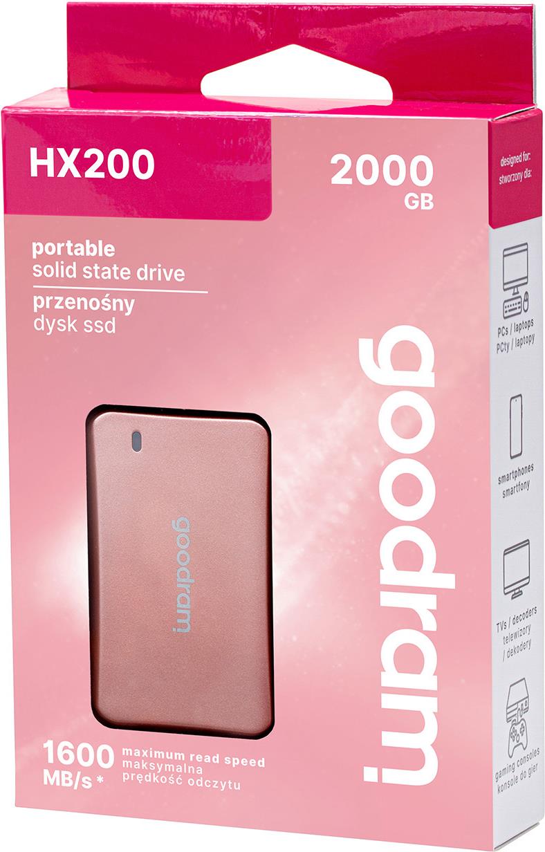 Купить Goodram SSDPR-HX200-2K0-RG Externes Solid State Drive 2 TB USB Typ-C USB 3.2 Gen 2x2 Roségold (SSDPR-HX200-2K0-RG) в магазине wardena.ru