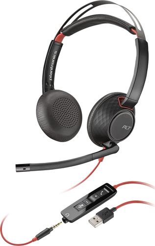 Купить HP POLY Poly Blackwire C5220 - Blackwire 5200 series - Headset - On-Ear - kabelgebunden - aktive Rauschunterdrückung - 3,5 mm Stecker, USB-A - Schwarz - Zertifiziert für Skype für Unternehmen, Zertifiziert für Microsoft (80R97A6) в магазине wardena.ru