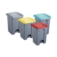 Купить helit Tretabfallbehälter, 45 Liter, mittelgrau/gelb rechteckig, aus PP, mit Haken zur Beutelbefestigung (H2402118) в магазине wardena.ru
