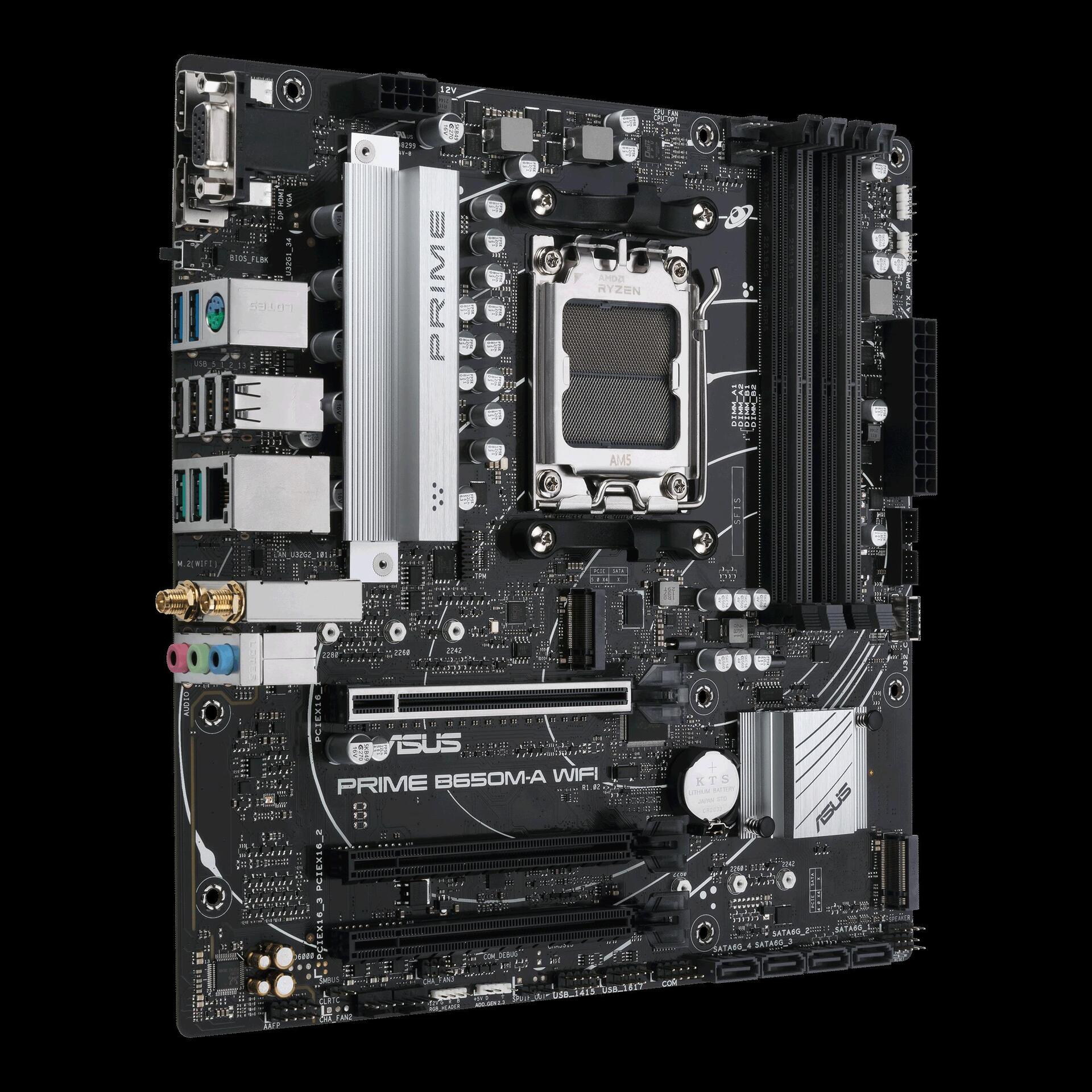 Купить ASUS Prime B650M-A-CSM - Motherboard - Sockel AMD AM5 - H610 Chipsatz - Onboard-Grafik (CPU erforderlich) - HD Audio (8-Kanal) (90MB1C10-M0EAYC) в магазине wardena.ru