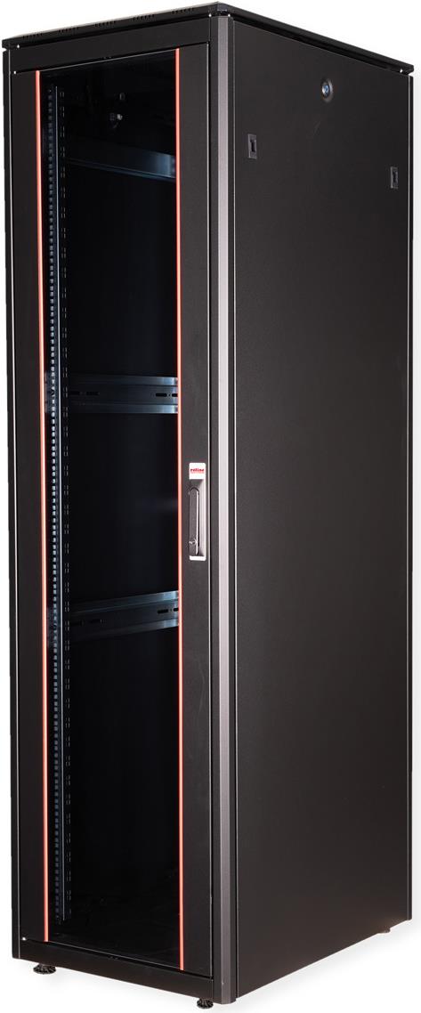 Купить Roline Pro - Schrank Netzwerkschrank - mit Glastür, 600 x 800 mm (B x T) - RAL 9005, Jet Black - 42HE - 48.3 cm (19") (26.21.0232) в магазине wardena.ru