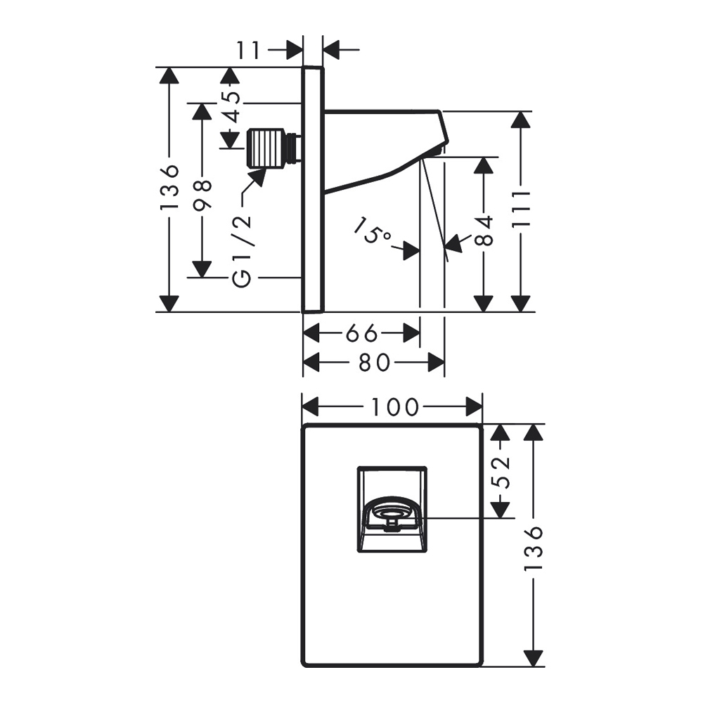 Купить Hansgrohe Pulsify Держатель верхнего душа 105 белый матовый 24139700 в магазине wardena.ru