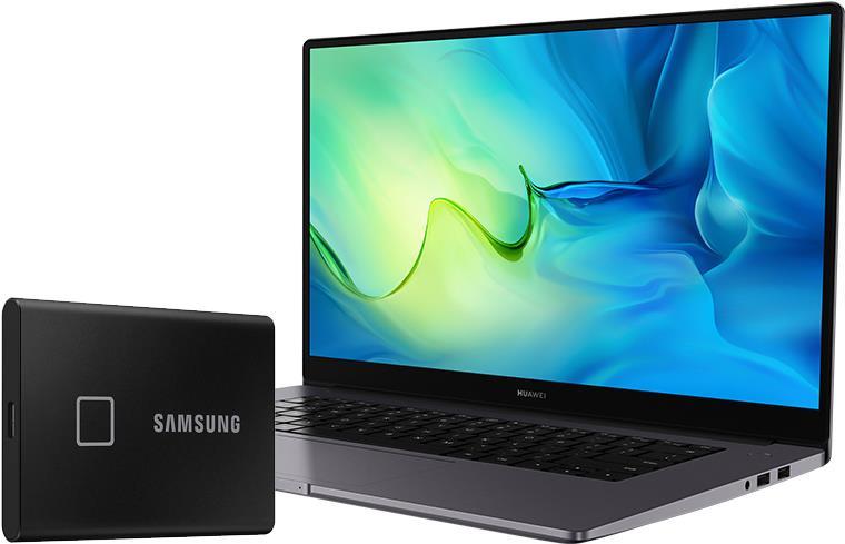 Купить HUAWEI MateBook D 15 WDI9A Space Gray inkl. SSD T7 Touch Schwarz 500GB - 39,62cm (15.6") IPS, Intel Core i3-1115G4, 8GB RAM, 256GB SSD, Windows 11 (53012UCL-SSD500T7TOUCHBLK) в магазине wardena.ru