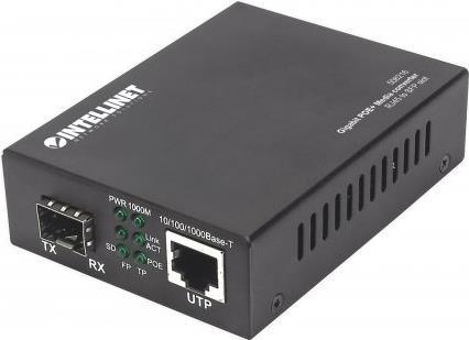 Купить Intellinet Gigabit PoE+ Media Converter - Medienkonverter - GigE - 10Base-T, 100Base-TX, 1000Base-T - RJ-45 / SFP (mini-GBIC) - bis zu 120 km (508216) в магазине wardena.ru