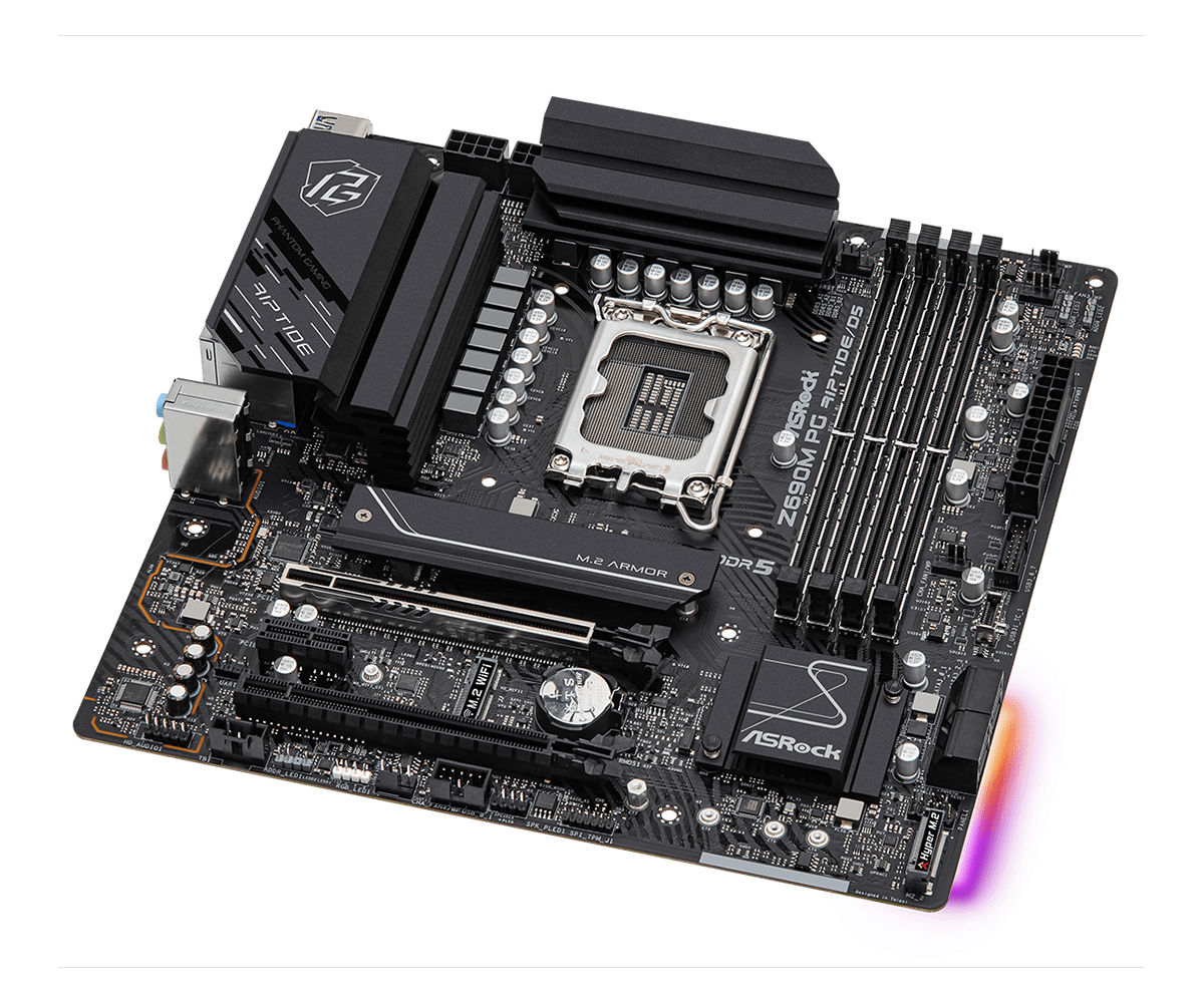 Купить ASRock Z690M PG Riptide/D5 - Motherboard - micro ATX - LGA1700-Sockel - Z690 Chipsatz - USB-C Gen2, USB 3,2 Gen 1, USB 3,2 Gen 2 - 2,5 Gigabit LAN - Onboard-Grafik (CPU erforderlich) - HD Audio (8-Kanal) (90-MXBIL0-A0UAY (90-MXBIL0-A0UAYZ) в магазине wardena.ru