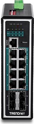 Купить TRENDnet TI-PG1284I - Switch - L2+ - verwaltet - 8 x 10/100/1000 (PoE+) + 4 x Gigabit SFP - an DIN-Schiene montierbar - PoE+ (TI-PG1284I) в магазине wardena.ru