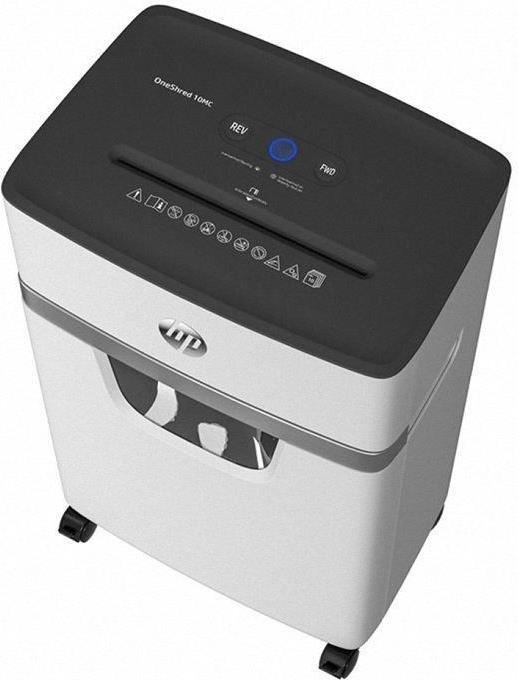 Купить HP OneShred 10MC Aktenvernichter mit Partikelschnitt P-5, 2 x 15 mm, bis 10 Blatt, weiß (2804) (2804#ABD) в магазине wardena.ru