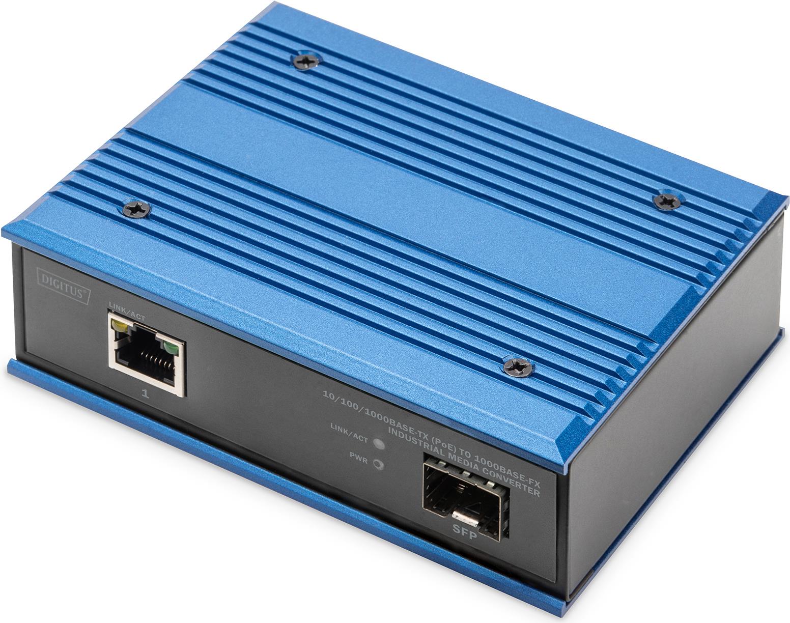 Купить Digitus 10/100/1000Base-TX (PoE) to 1000Base-FX Industrial Media Converter - 1000 Mbit/s - 10Base-T - 1000Base-T - 100Base-TX - 1000Base-TX - 100Base-T - 1000Base-FX - IEEE 802.3ab - IEEE 802.3i - IEEE 802.3u - IEEE 802. (DN-652104-1) в магазине wardena.ru