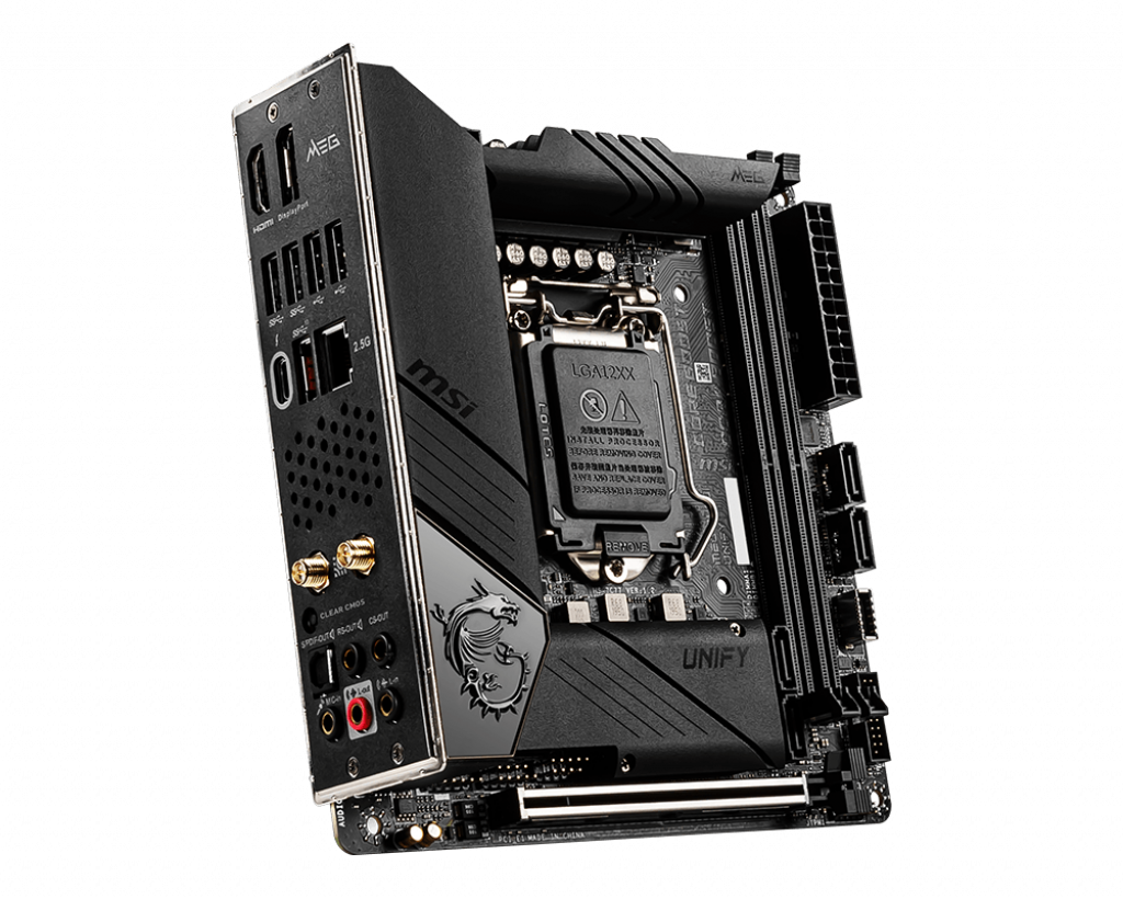 Купить MSI MEG Z490I UNIFY - Motherboard - Mini-ITX - LGA1200-Sockel - Z490 Chipsatz - USB-C Gen2, USB 3.2 Gen 1, USB 3.2 Gen 2 - Wi-Fi, 2.5 Gigabit LAN, Bluetooth - Onboard-Grafik (CPU erforderlich) - HD Audio (8-Kanal) (7C77-007R) в магазине wardena.ru