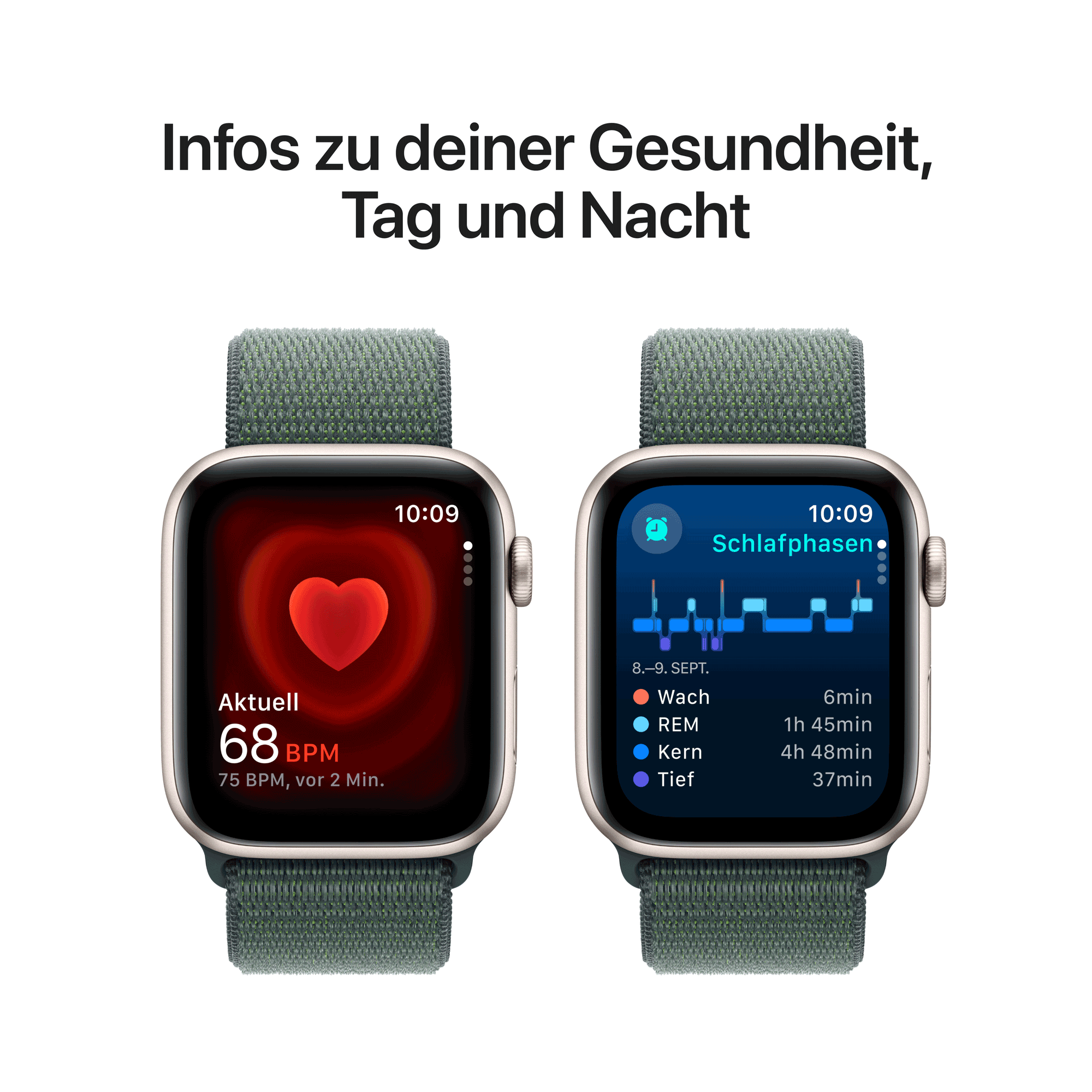 Купить Apple Watch SE GPS 44mm Starlight Aluminium Case mit Lake Green Sport Band (MXEW3QF/A) в магазине wardena.ru