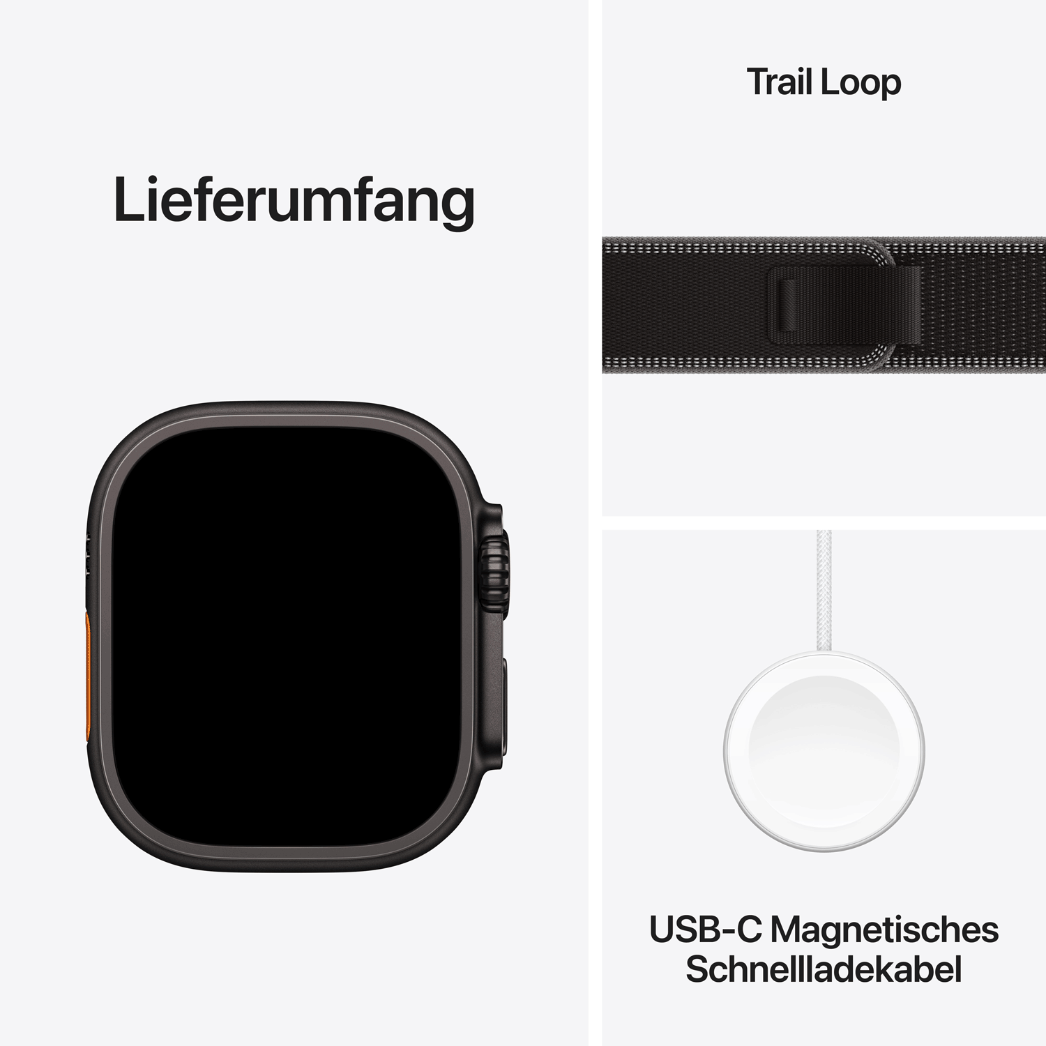 Купить Apple Watch Ultra 3 Titanium Cellular 49mm Schwarz (Trail Loop schwarz/kohlegrau) M/L (MF1H4QF/A) в магазине wardena.ru