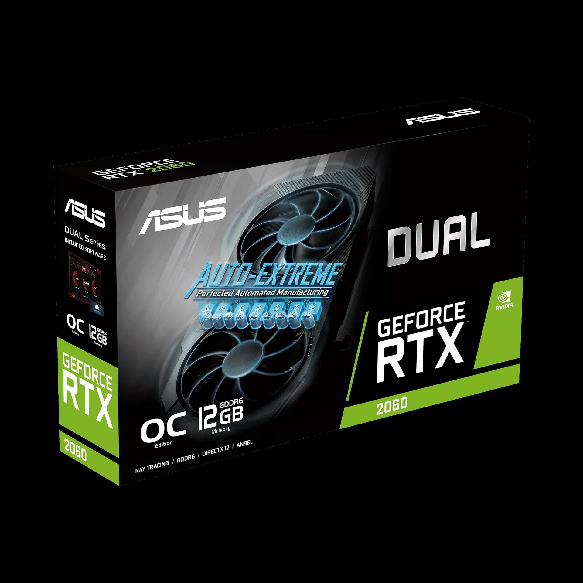 Купить ASUS DUAL-RTX2060-O12G-EVO - OC Edition - Grafikkarten - GF RTX 2060 - 12 GB GDDR6 - PCIe 3.0 - DVI, 2 x HDMI, DisplayPort (90YV0CH7-M0NA00) в магазине wardena.ru