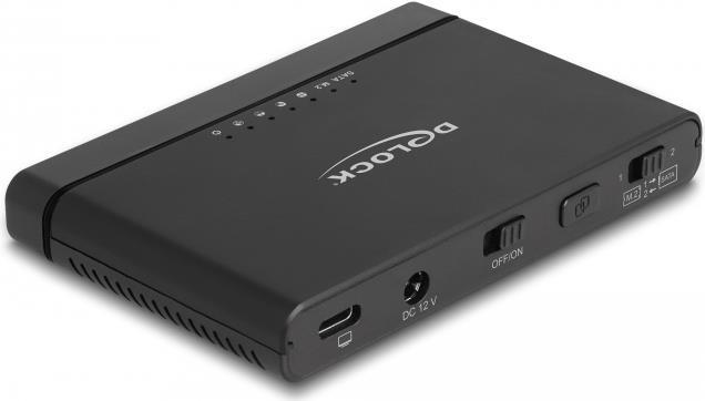 Купить Delock - Speicher-Controller mit One-Touch-Klonen - 2.5" / 3.5" gemeinsam genutzt, M.2 (6,4 cm/8,9 cm gemeinsam genutzt) - M.2 NVMe Card / SATA 6Gb/s - USB 3,2 (Gen 2) - Schwarz (64190) в магазине wardena.ru