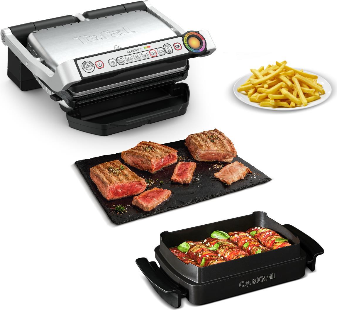 Купить Tefal OptiGrill + Optigrill+ Snacking&Baking GC714D - Edelstahl - Rechteckig - 600 cm² - Aluminium - Thermoplast - Fertig - Temperatur (GC714D) в магазине wardena.ru
