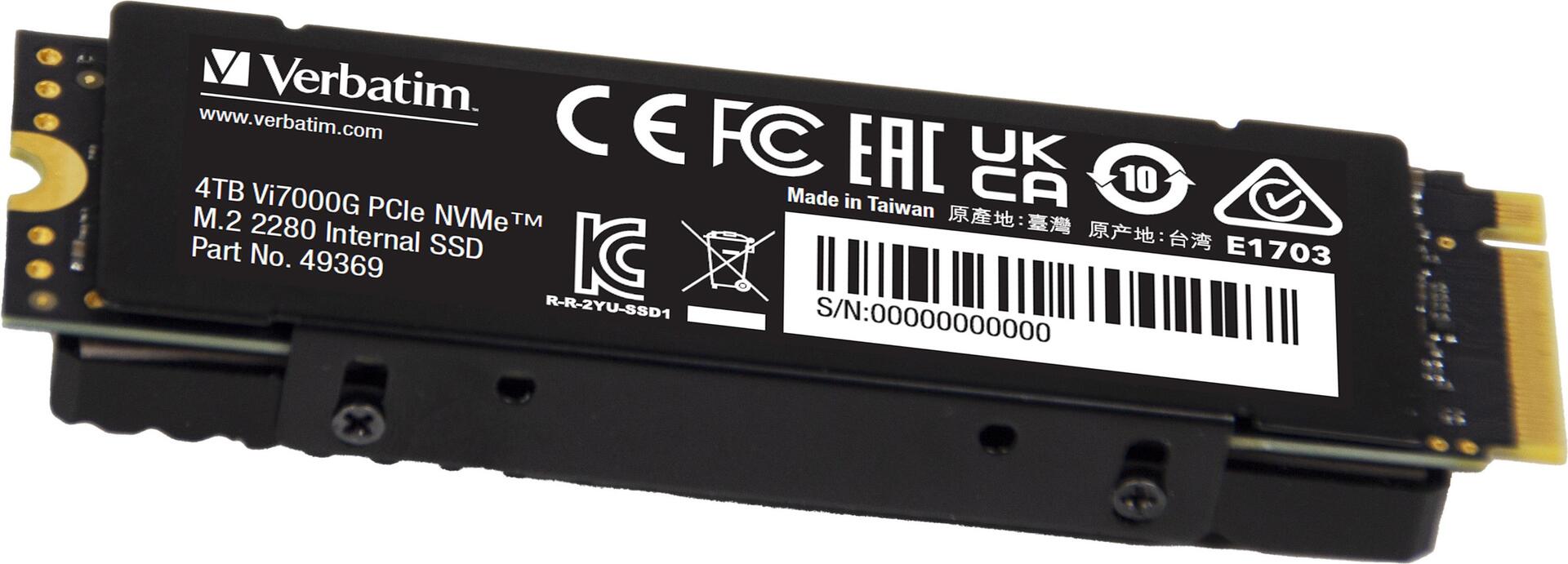 Купить Verbatim Vi7000 PCIe NVMe M.2 SSD 4TB (49369) в магазине wardena.ru