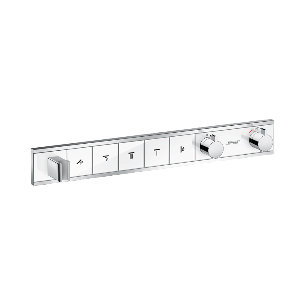 Купить Hansgrohe RainSelect Термостат для душа скрытого монтажа для 5 потребителей хром-черный матовый 15358600 в магазине wardena.ru