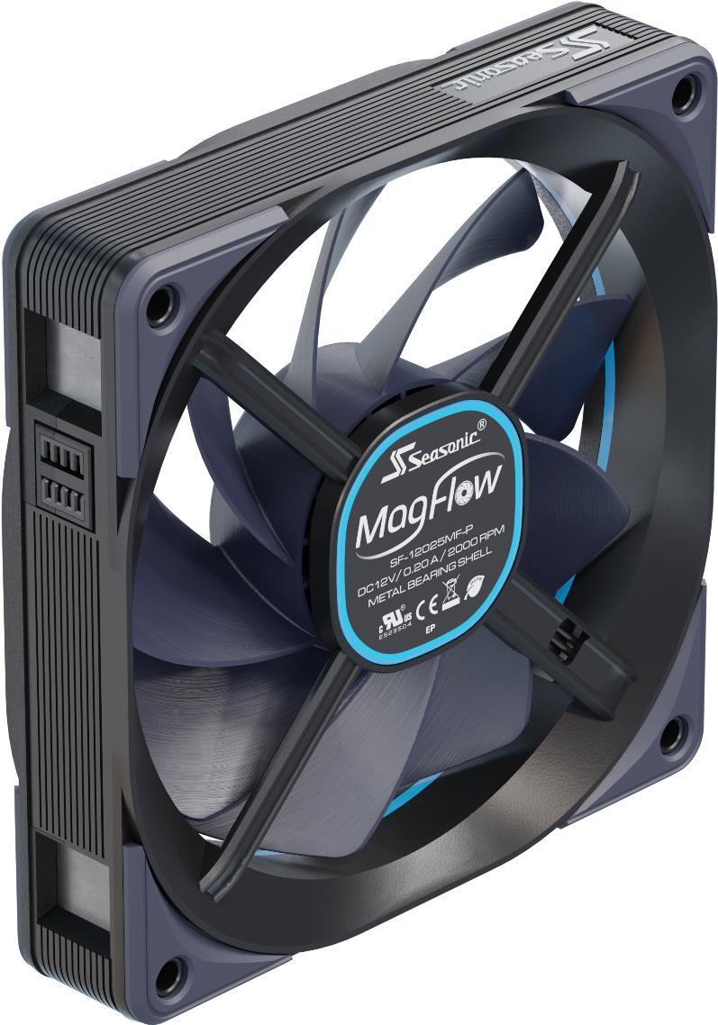 Купить Sea Sonic Seasonic MagFlow 1225 PWM - Gehäuselüfter-Kit - 120 mm (SF-12025MF-P) в магазине wardena.ru