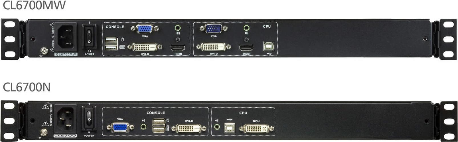 Купить Aten Single Rail LCD Konsole (USB - HDMI / DVI / VGA) - 1920 x 1080 Pixel - Full HD - Rack-Einbau - 19,4 W - 1U - Schwarz (CL6700MW GB) в магазине wardena.ru