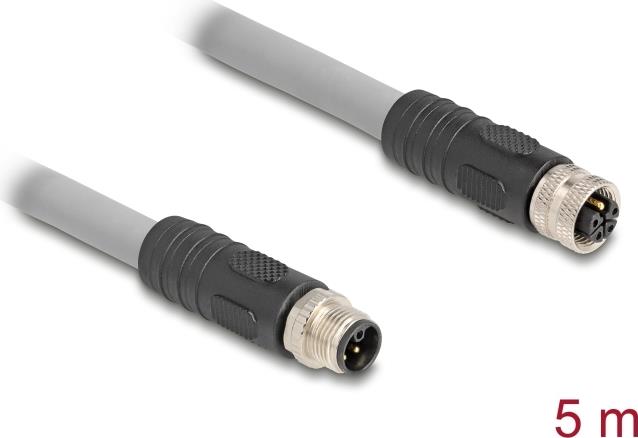 Купить Delock M12 Kabel L-kodiert 5 Pin Stecker zu Buchse PUR schleppkettentauglich 5 m (80541) в магазине wardena.ru
