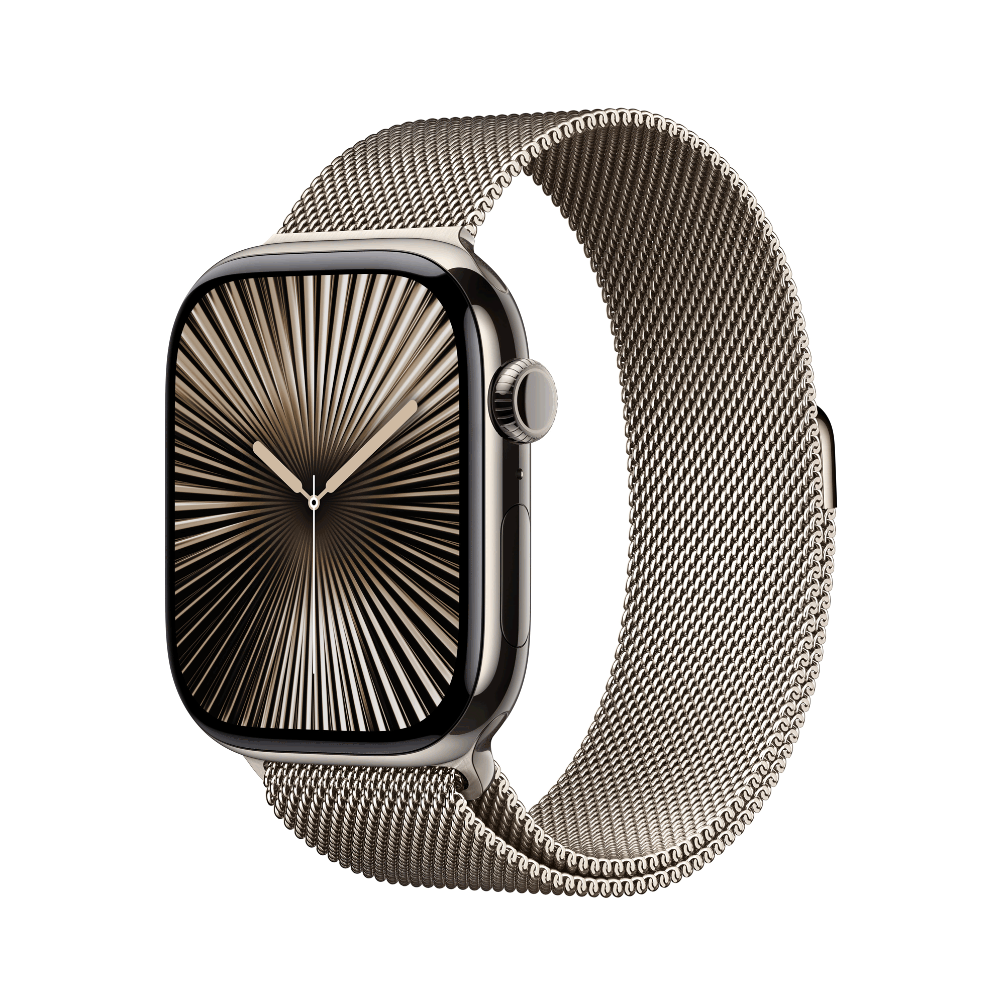 Купить Apple Watch Series 10 GPS + Cellular 46mm Natural Titanium Case mit Natural Milanese Band - S/M (MC7Q4QF/A) в магазине wardena.ru