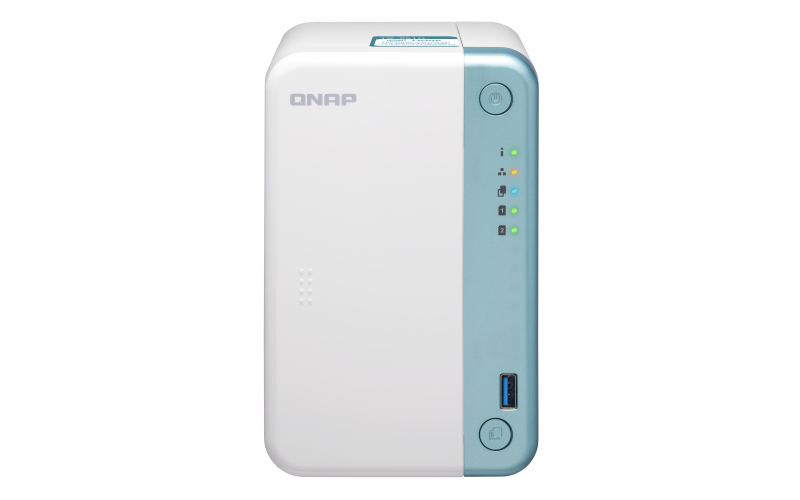 Купить QNAP TS-251D NAS Tower Eingebauter Ethernet-Anschluss Blau - Weiß J4005 (TS-251D-4G/16TBVN) в магазине wardena.ru