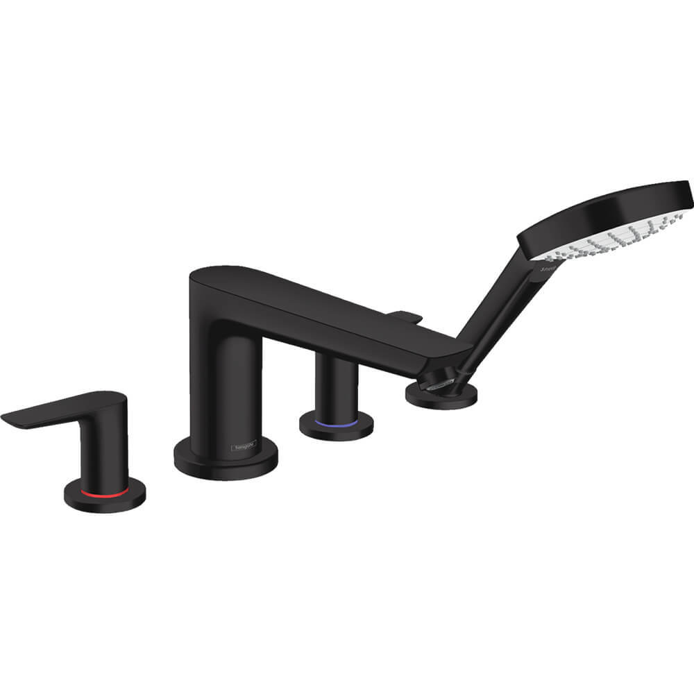 Купить Hansgrohe Talis E Смеситель на край ванны на 4 отверстия черный матовый 71748670 в магазине wardena.ru