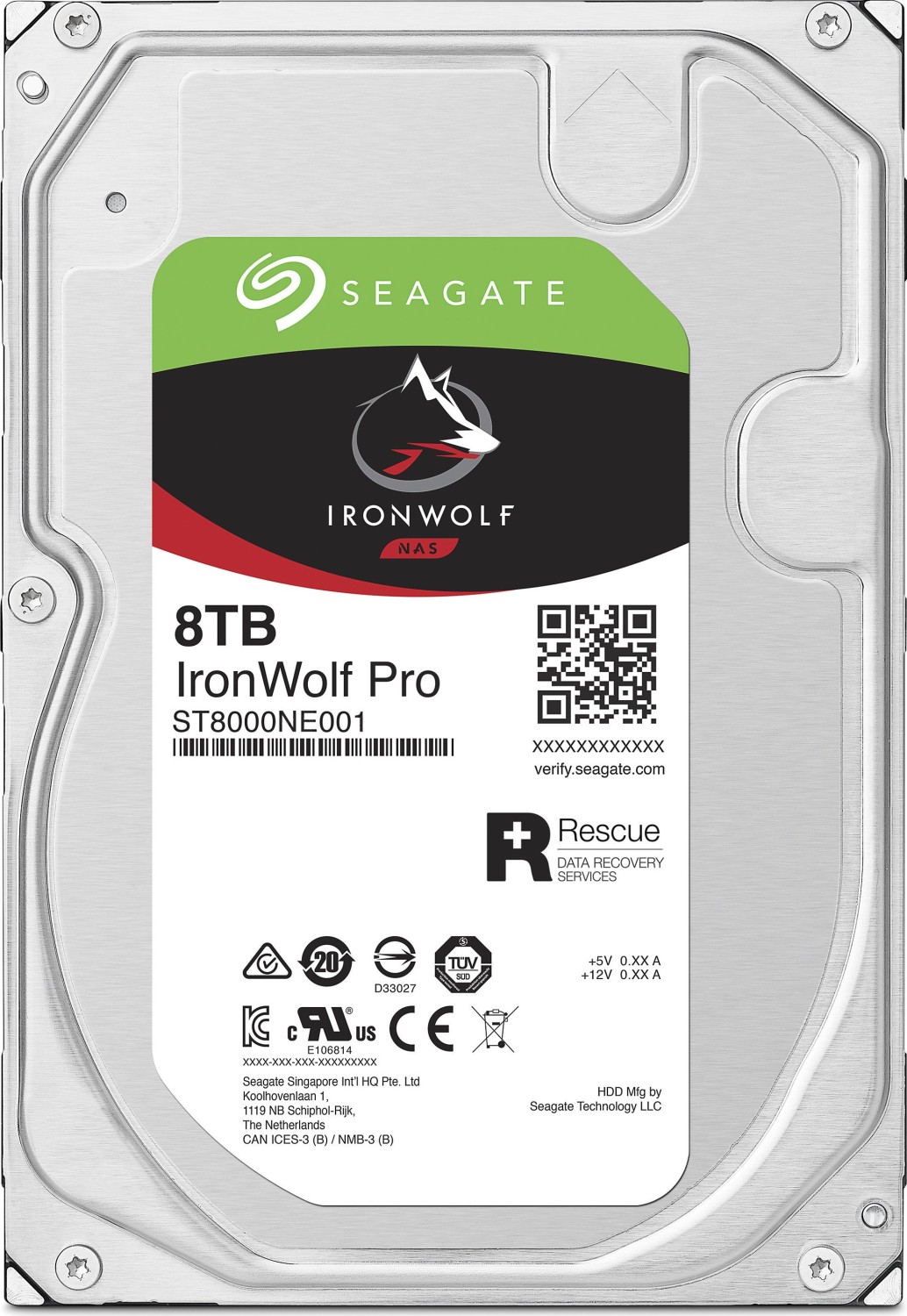 Купить Seagate IronWolf Pro ST8000NE001 - Festplatte - 8 TB - intern - 3.5" (8.9 cm) - SATA 6Gb/s - 7200 U/min - Puffer: 256 MB - mit 2-jähriger Wartungsvertrag für Datenwiederherstellung в магазине wardena.ru