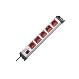 Купить Kopp Steckdosenleiste mit ÜSS, rot/grau, 5-fach, 5xSchuko, mit Schalter, 1,4m Zuleitung (227720019) в магазине wardena.ru