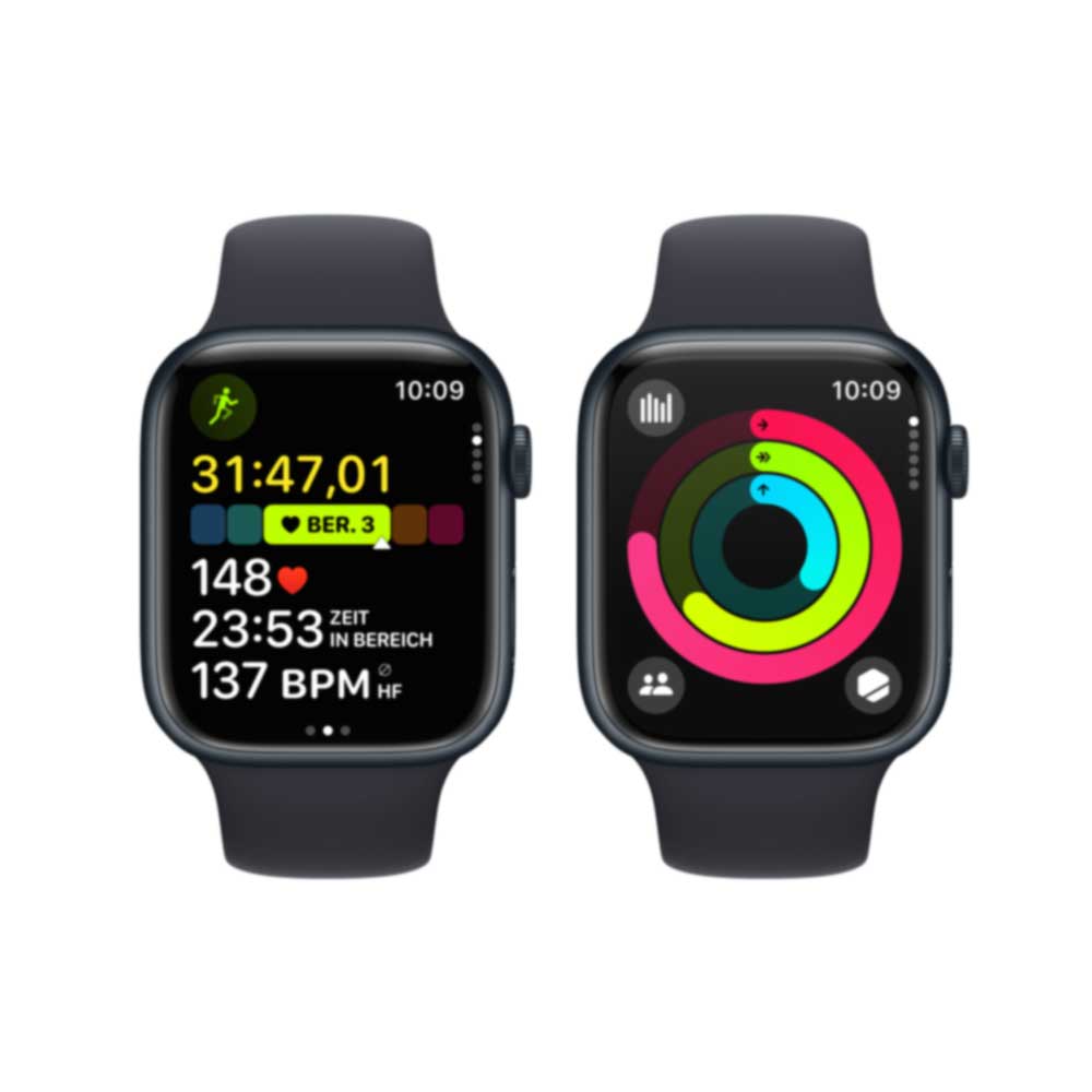 Купить APPLE Watch Series 9 GPS + Cellular 45mm Midnight Aluminium Case with Midnight Sport Band - M/L (MRMD3QF/A) в магазине wardena.ru