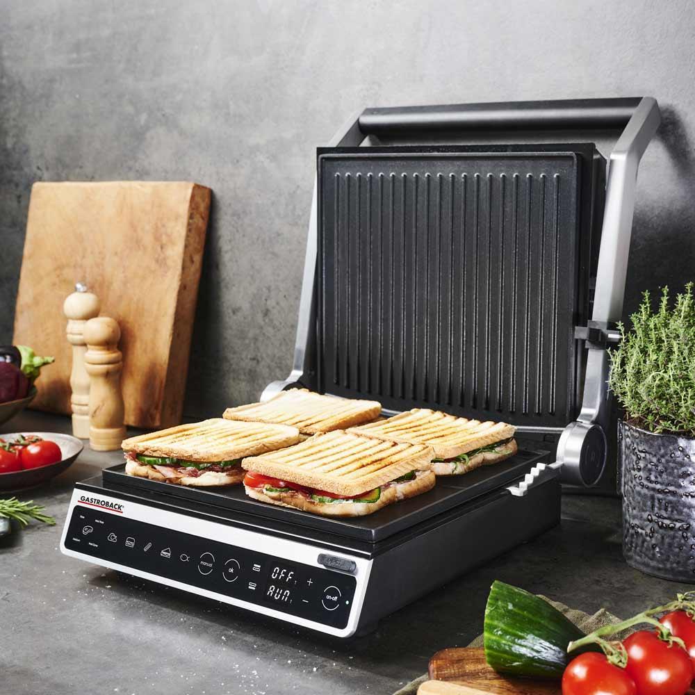 Купить Gastroback Design BBQ Advanced Smart - Schwarz - Edelstahl - Rechteckig - Berührung - 250 x 280 mm - Scharnier - CE - GS TÜV (42542) в магазине wardena.ru