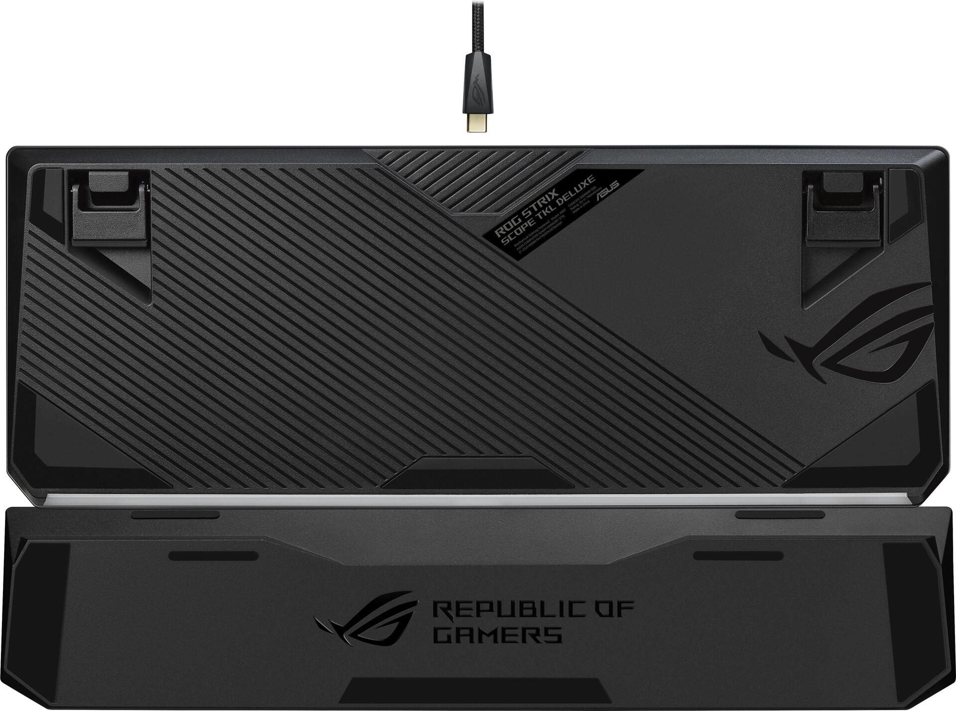 Купить ASUS ROG Strix Scope TKL Deluxe - Tastatur - Hintergrundbeleuchtung - USB - Deutsch - Tastenschalter: CHERRY MX Brown - Grau, Schwarz (90MP00N7-BKDA00) в магазине wardena.ru