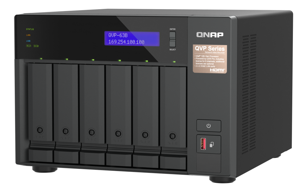 Купить QNAP QVP-63B NAS & Speicherserver Tower Eingebauter Ethernet-Anschluss Schwarz (QVP-63B) в магазине wardena.ru