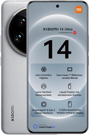 Купить Xiaomi 14 Ultra 17,1 cm (6.73") Dual-SIM 5G USB Typ-C 16 GB 512 GB 5000 mAh Weiß (MZB0GUIEU) в магазине wardena.ru