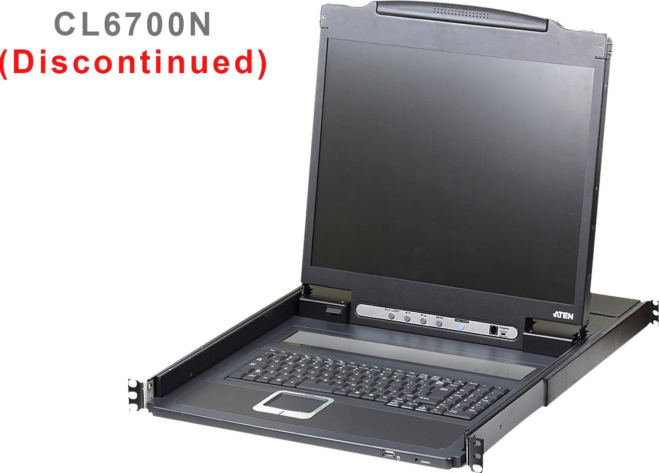 Купить Aten Single Rail LCD Konsole (USB - HDMI / DVI / VGA) - 1920 x 1080 Pixel - Full HD - Rack-Einbau - 19,4 W - 1U - Schwarz (CL6700MW GB) в магазине wardena.ru