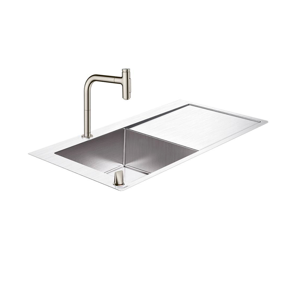 Купить Hansgrohe C71-F450-07 Комбинация для кухни 450 с крылом сталь 43230800 в магазине wardena.ru