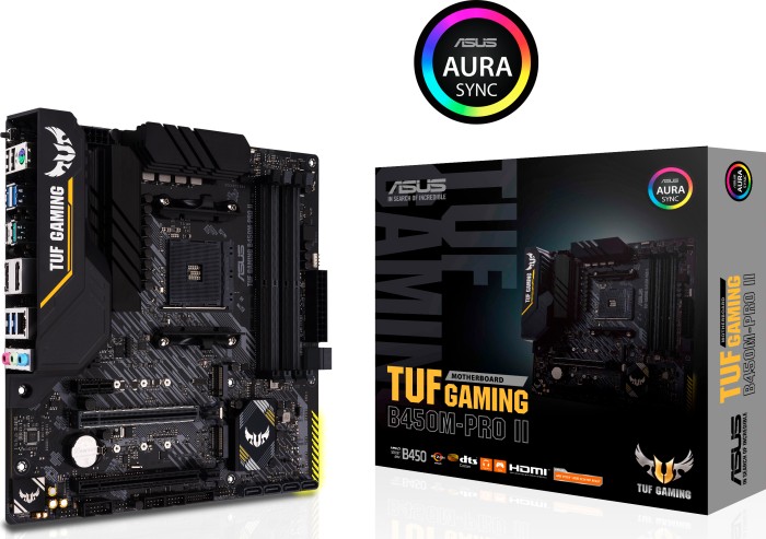 Купить ASUS TUF GAMING B450M-PRO II - Motherboard - micro ATX - Socket AM4 - AMD B450 - USB-C Gen2, USB 3,2 Gen 1, USB 3,2 Gen 2 - Gigabit LAN - Onboard-Grafik (CPU erforderlich) - HD Audio (8-Kanal) (90MB1610-M0EAY0) в магазине wardena.ru