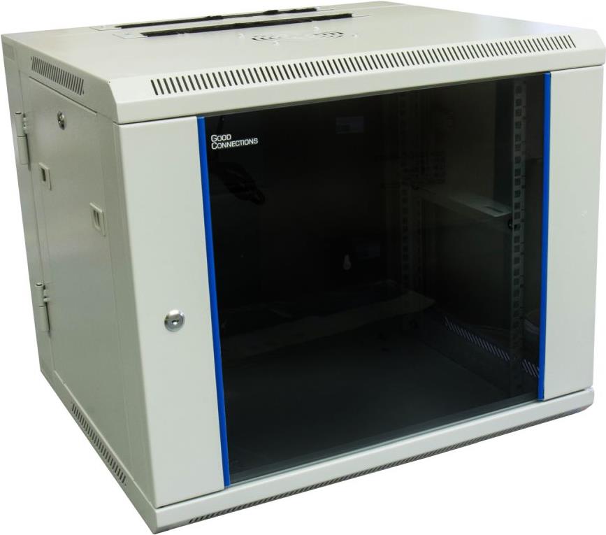 Купить 19" Wandgehäuse, 9HE, lichtgrau (RAL7035) Rückseite schwenkbar, 600 x 550mm, fertig montiert, mit Lüfter, Good Connections® (GC-R0010) в магазине wardena.ru