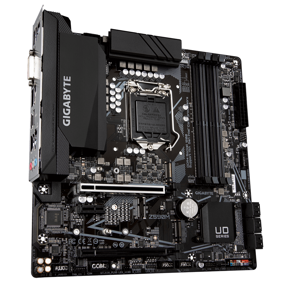 Купить Gigabyte Z590M - 1.0 - Motherboard - micro ATX - LGA1200-Sockel - Z590 Chipsatz - USB-C Gen1, USB 3.2 Gen 1, USB 3.2 Gen 2 - Gigabit LAN - Onboard-Grafik (CPU erforderlich) - HD Audio (8-Kanal) в магазине wardena.ru