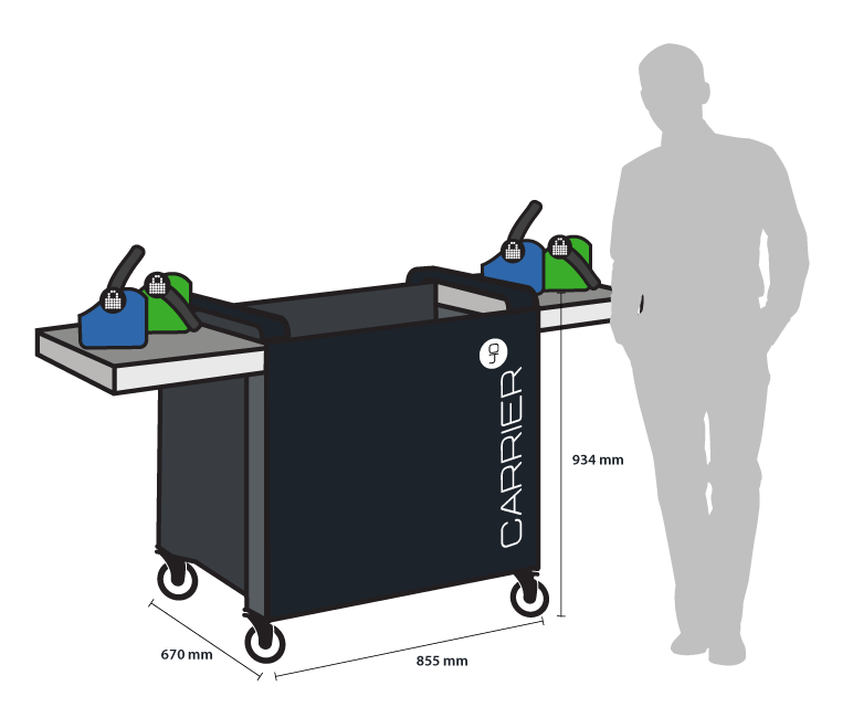 Купить LocknCharge Carrier 40 Wagen zur Verwaltung tragbarer Geräte Schwarz - Blau - Grün - Grau (LNC10392) в магазине wardena.ru