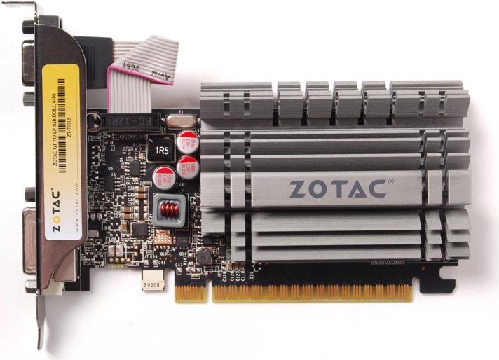 Купить ZOTAC GeForce GT 730 - Grafikkarten - GF GT 730 - 4GB DDR3 - PCIe 2,0 x16 Low Profile - DVI, D-Sub, HDMI - ohne Lüfter (ZT-71115-20L) в магазине wardena.ru