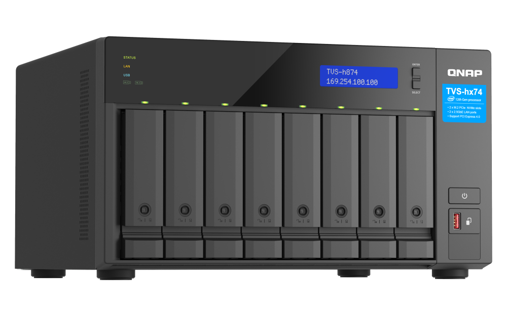 Купить QNAP TVS-h874 NAS Tower Eingebauter Ethernet-Anschluss Schwarz (TVS-H874-I7-32G) в магазине wardena.ru