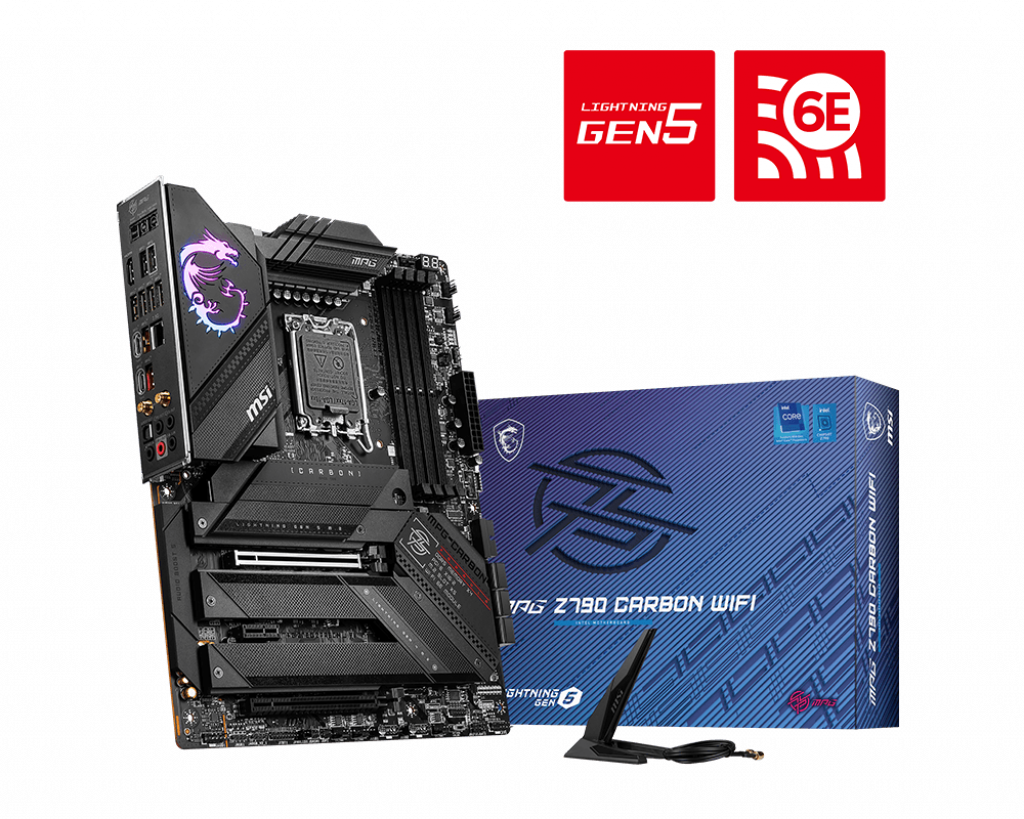 Купить MSI MPG Z790 Carbon WiFi - Motherboard - ATX - LGA1700-Sockel - Z790 Chipsatz - USB-C Gen2, USB 3,2 Gen 1, USB 3,2 Gen 2, USB-C Gen 2x2 - 2,5 Gigabit LAN, Wi-Fi, Bluetooth - Onboard-Grafik (CPU erforderlich) - HD Audio ( (7D89-001R) в магазине wardena.ru