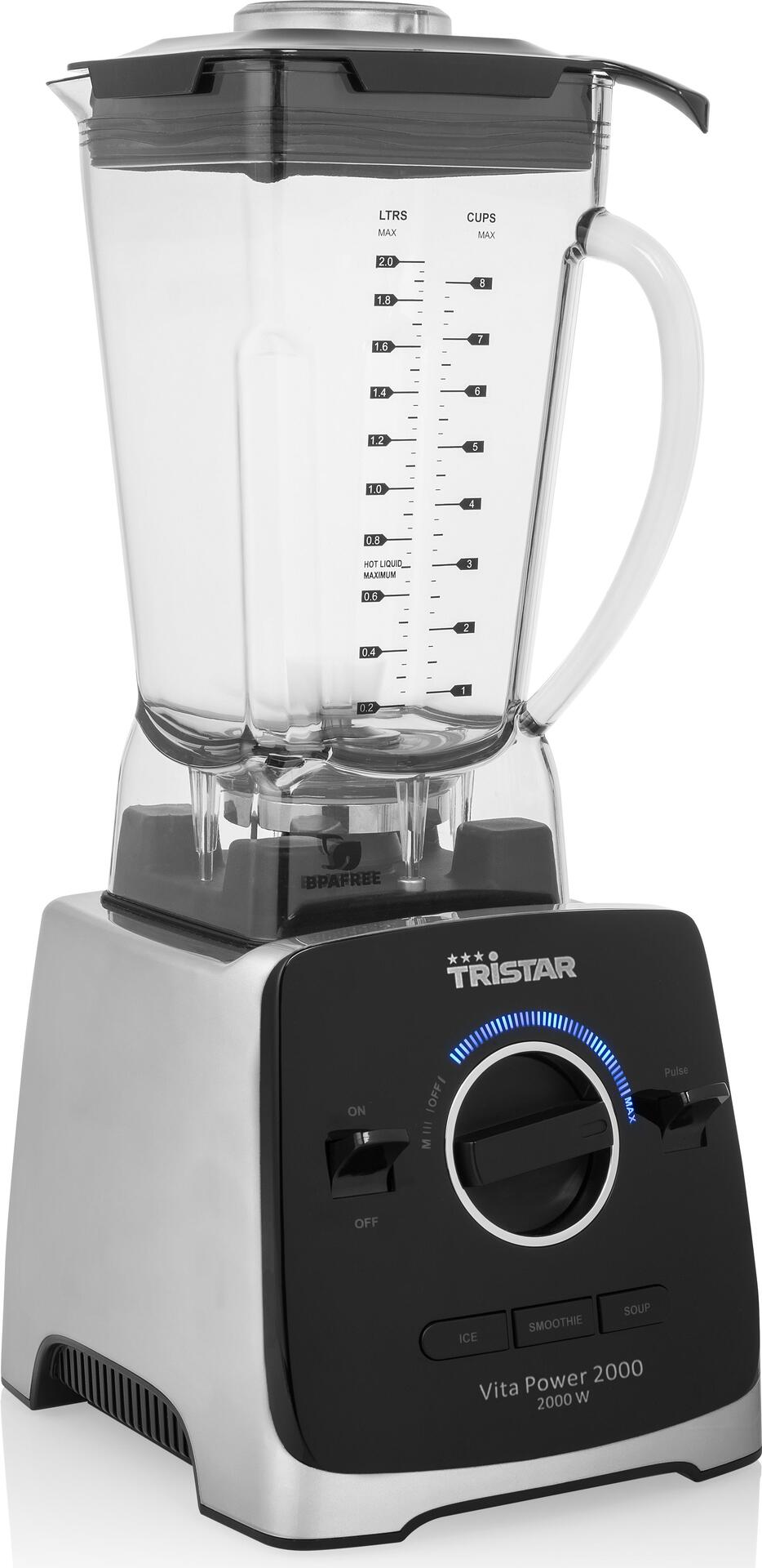 Купить Tristar BL-4473 VitaPower 2000 Standmixer - Tischplatten-Mixer - 2 l - Dirac-Stoß - Eis-Crusher - 2000 W - Schwarz - Edelstahl - Transparent (BL-4473) в магазине wardena.ru