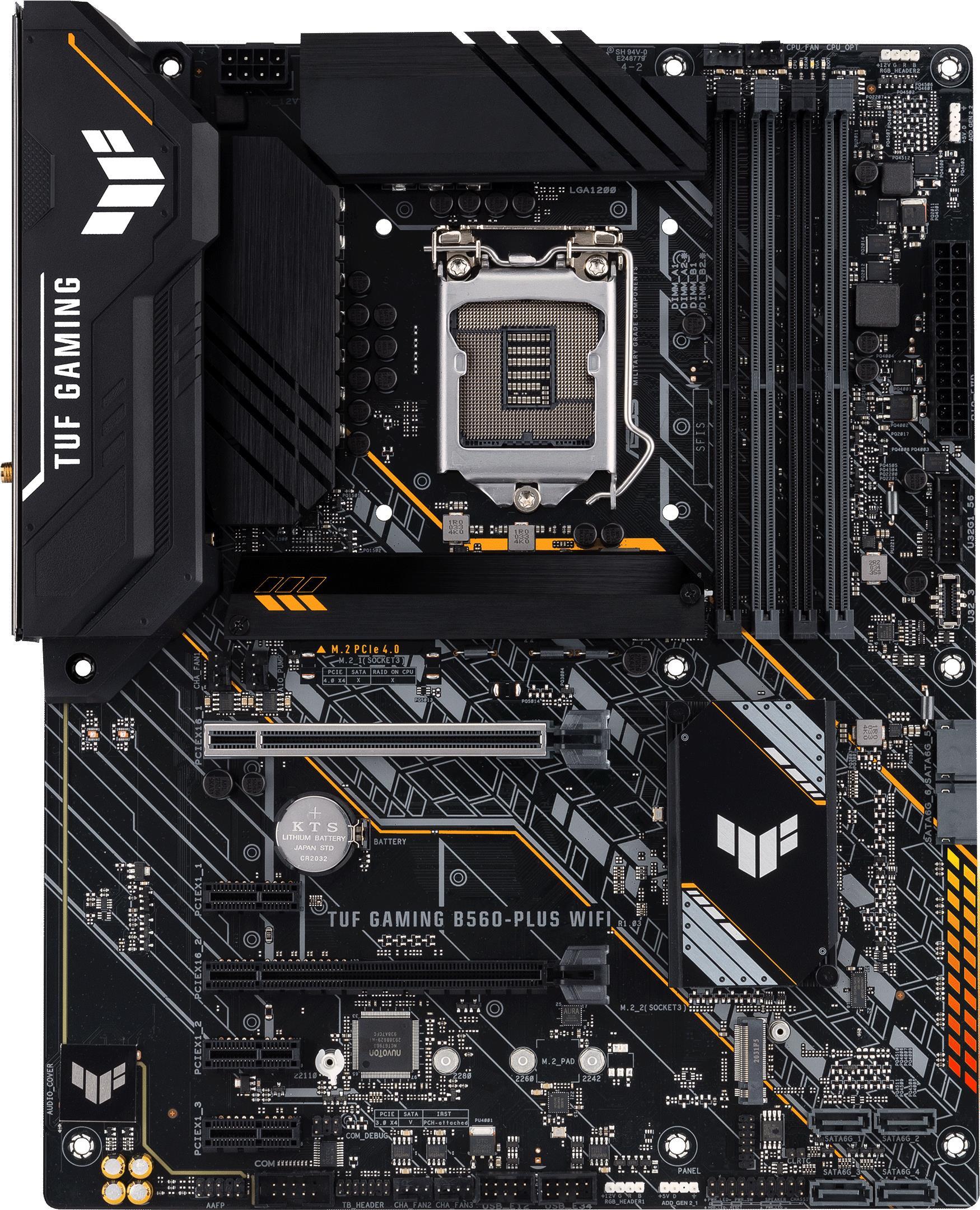 Купить ASUS TUF GAMING B560-PLUS WIFI - Motherboard - ATX - LGA1200-Sockel - B560 - USB-C Gen1, USB 3.2 Gen 1, USB 3.2 Gen 2 - 2.5 Gigabit LAN, Wi-Fi, Bluetooth - Onboard-Grafik (CPU erforderlich) - HD Audio (8-Kanal) (90MB1740-M0EAY0) в магазине wardena.ru