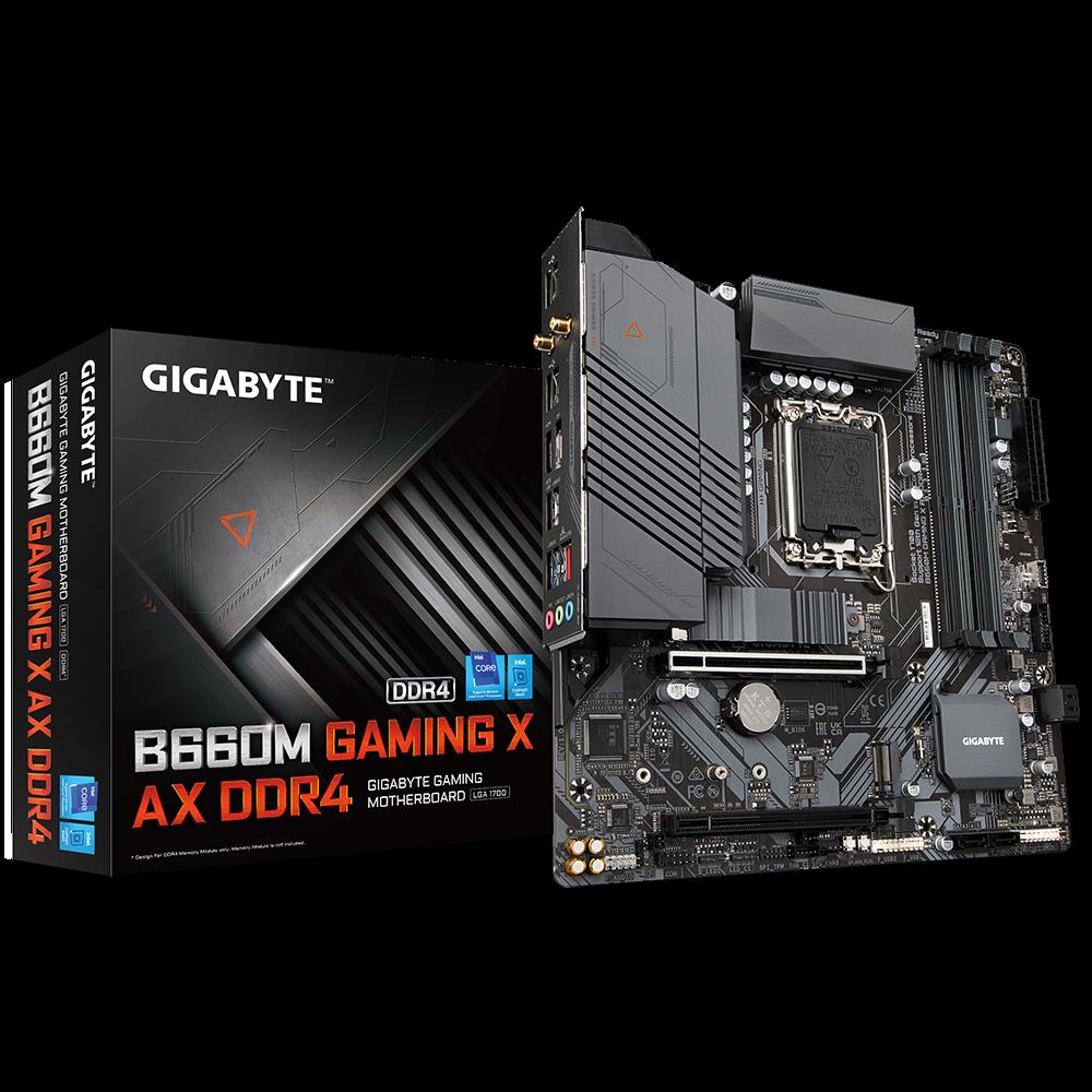 Купить Gigabyte B660M GAMING X AX DDR4 - 1.X - Motherboard - micro ATX - LGA1700-Sockel - B660 Chipsatz - USB-C Gen2, USB 3.2 Gen 1 - 2.5 Gigabit LAN, Wi-Fi, Bluetooth - Onboard-Grafik (CPU erforderlich) - HD Audio (8-Kanal) (B660M G X AX DDR4) в магазине wardena.ru