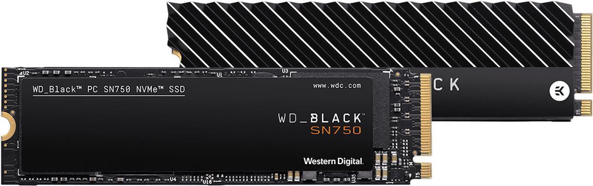 Купить WD Black SN750 NVMe SSD WDBGMP5000ANC - SSD - 500 GB - intern - M.2 2280 - PCI Express 3.0 x4 (NVMe) - integrierter Kühlkörper (WDBGMP5000ANC-WRSN) в магазине wardena.ru