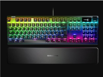 Купить SteelSeries Apex Pro - Tastatur - mit Display - Hintergrundbeleuchtung - USB - QWERTY - Tastenschalter: OmniPoint Adjustable (64626) в магазине wardena.ru