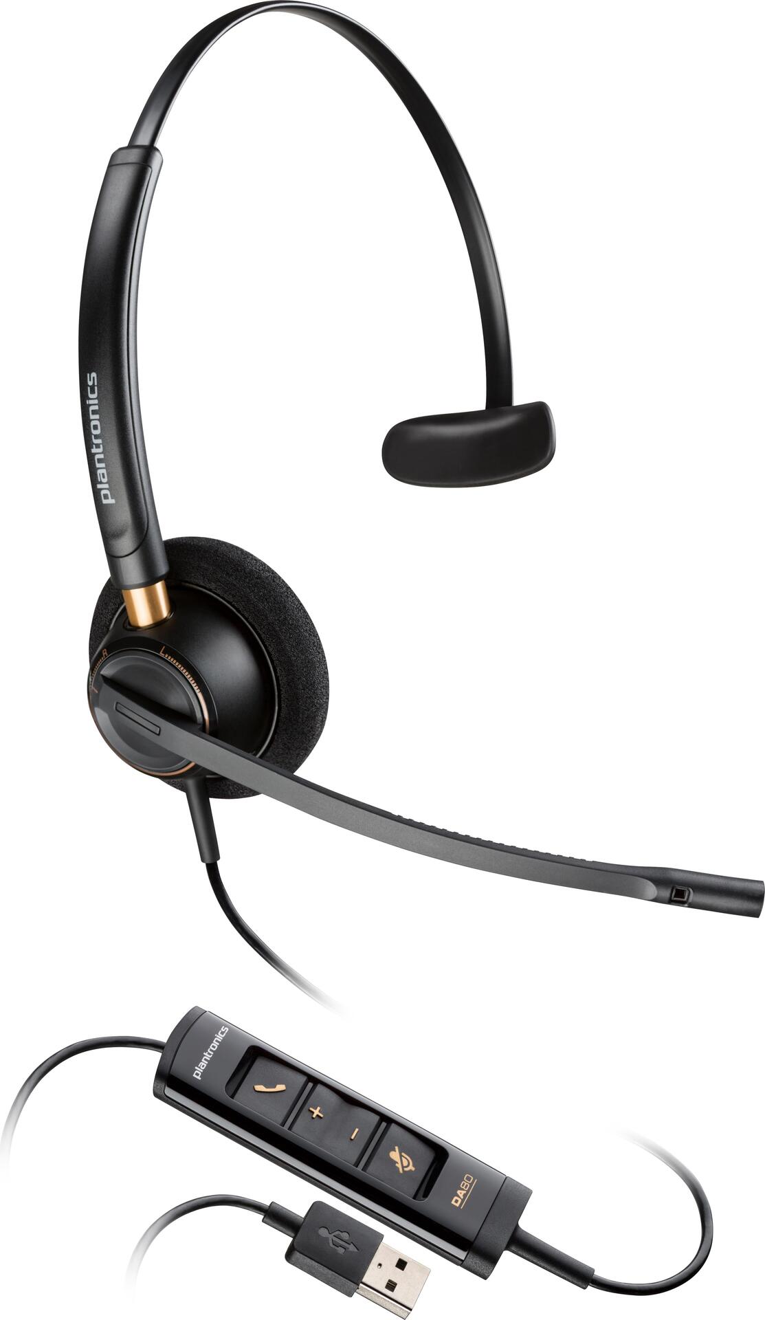 Купить HP Poly EncorePro 515 USB-A Mono-Headset - Kabelgebunden - Anrufe/Musik - 55 g - Kopfhörer - Schwarz (783R1AA) в магазине wardena.ru