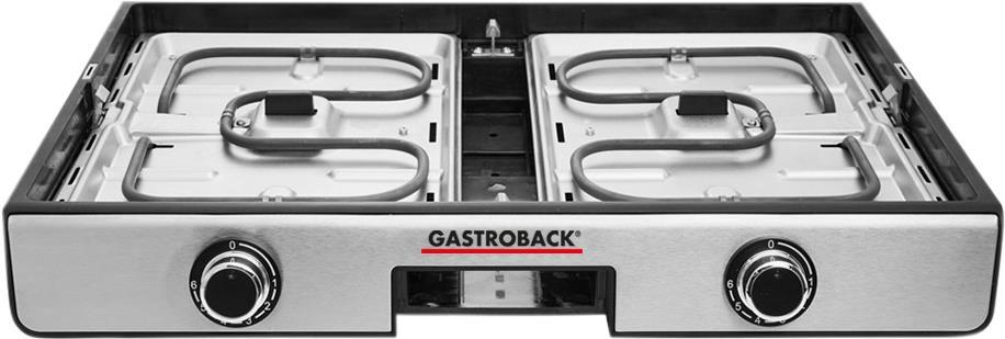 Купить Gastroback Design Plancha & BBQ - Schwarz - Edelstahl - Edelstahl - Rechteckig - Drehregler - 1300 cm² - 420 x 280 mm (42524) в магазине wardena.ru