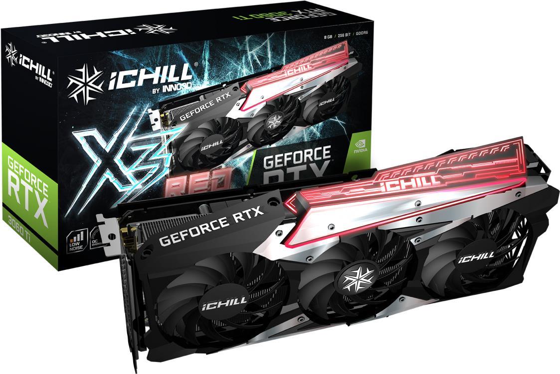 Купить InnoVISION Inno3D GeForce RTX 3060 TI ICHILL X3 RED LHR - Grafikkarten - GF RTX 3060 Ti - 8GB GDDR6 - PCIe 4,0 x16 - HDMI, 3 x DisplayPort - Rot (C306T3-08D6X-1671VA39H) в магазине wardena.ru